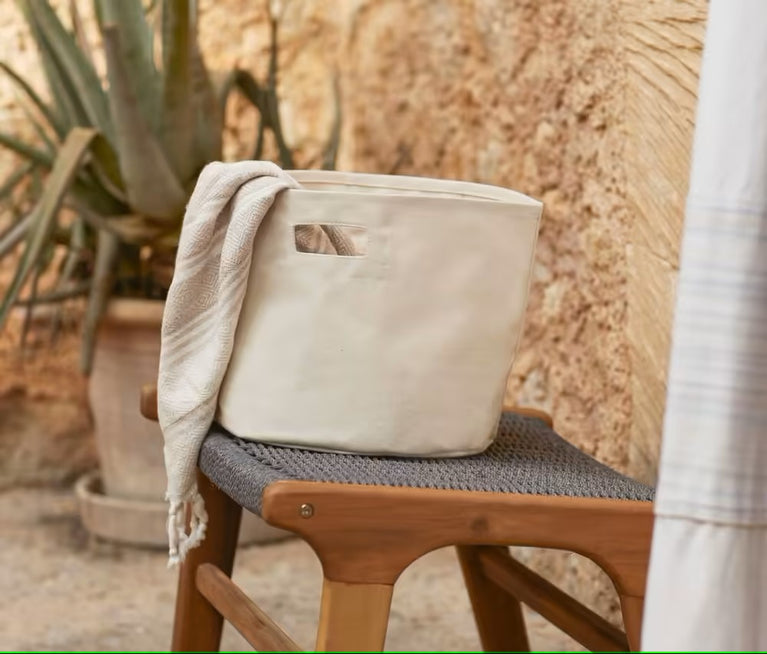 Cesta portaoggetti in 100% cotone canvas