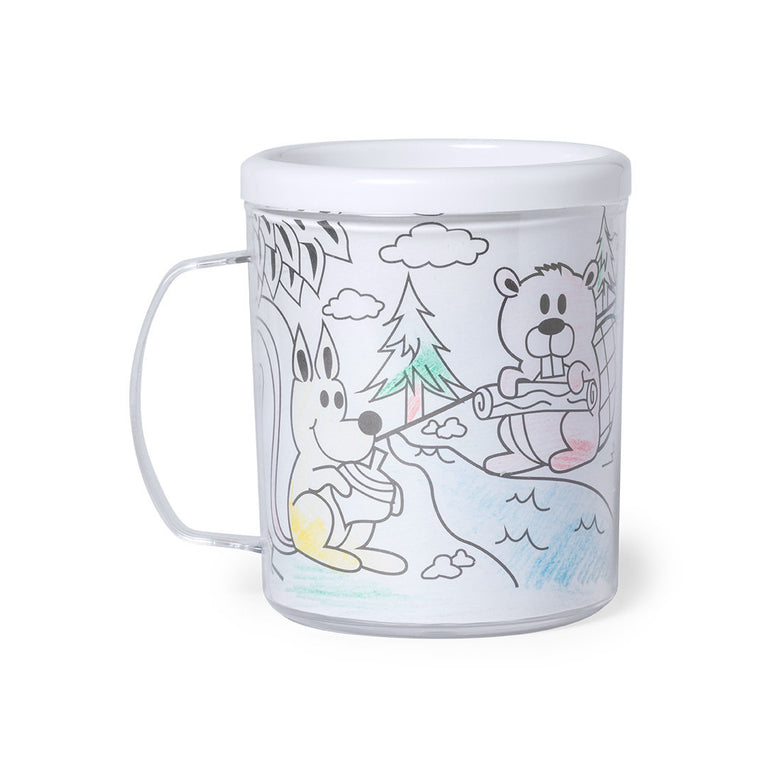 ( Set da 10pz ) Tazza da colorare con pastelli e disegni