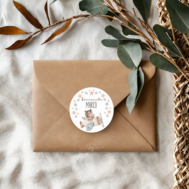 120 Adesivi ORSO MIELE