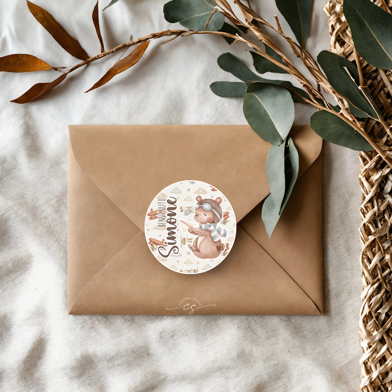 120 Adesivi ORSO AVIATORE