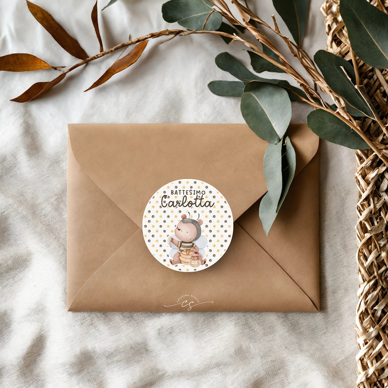 120 Adesivi ORSO MIELE