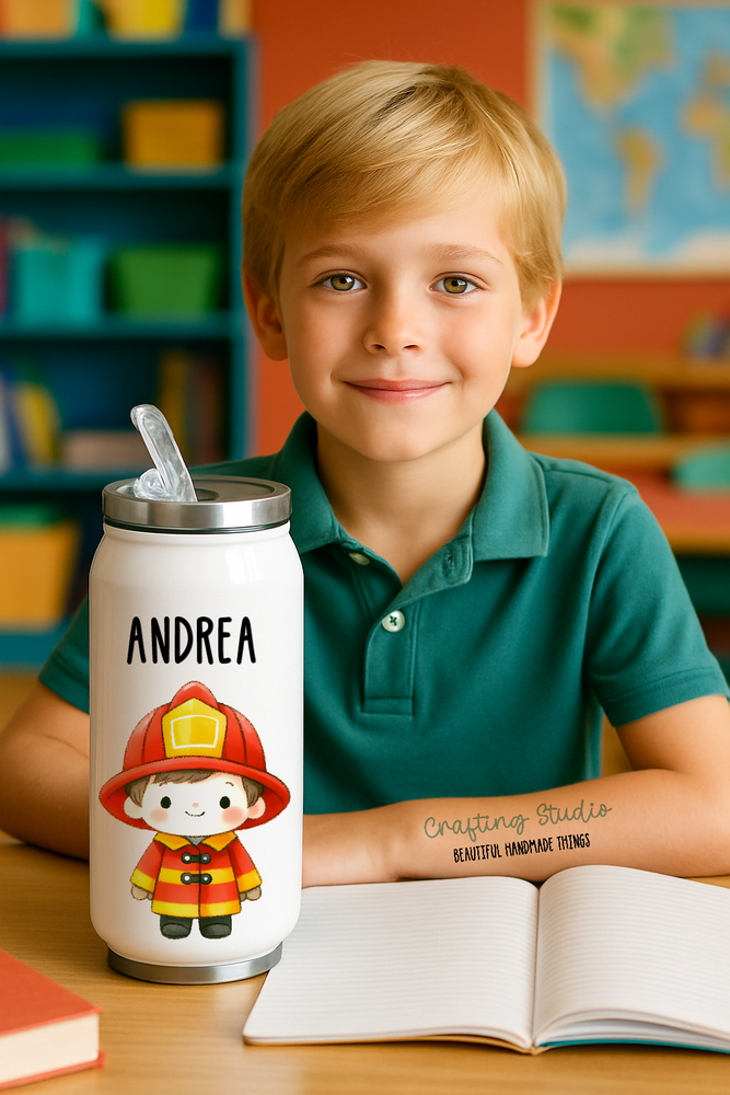 Borraccia Termica Personalizzata con nome a Forma di Lattina - POMPIERE