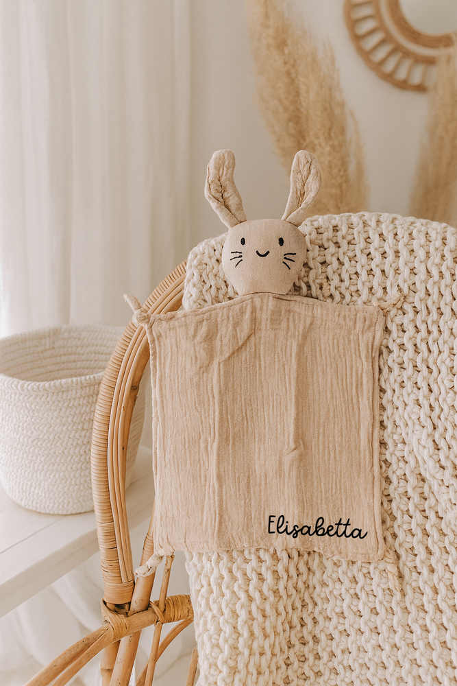 Doudou Coniglietto Personalizzato con Nome – Idea Regalo Nascita o Baby Shower – Doudou Morbido Coniglio