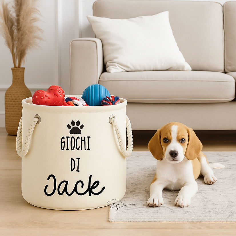 Cesto Porta Giochi per Cane Personalizzato