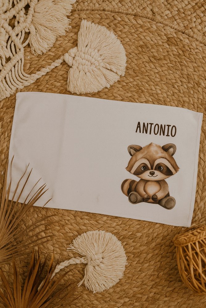 Asciugamano scuola materna personalizzato con nome bambino | Telo spugna microfibra 30x50 cm | Asciugamani bambini ricamati asilo