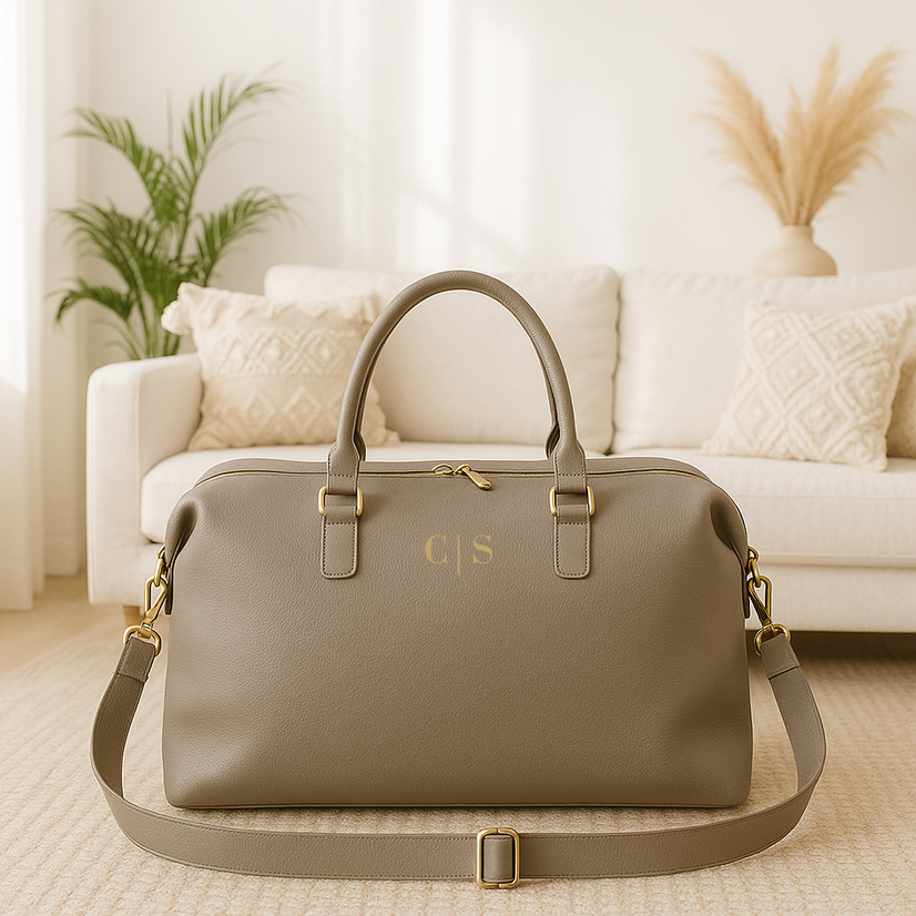 Borsa da Viaggio Personalizzata Iniziali Nome | Borsone Week end Elegante | Regalo Nozze Testimoni Lui Lei damigella d onore |