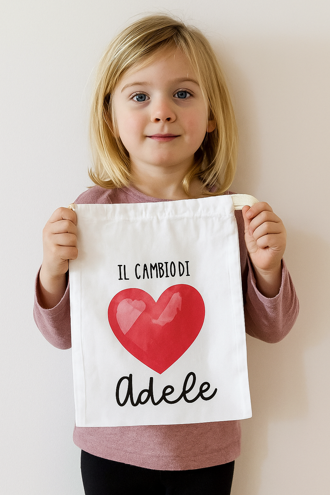 Sacche Porta Cambio Nascita Personalizzate | Cotone Biologico | Sacchetti Ospedale Neonato Idea Regalo Baby Shower