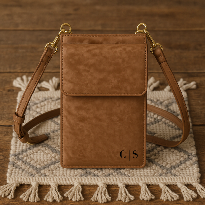 Borsa Tracolla Porta Cellulare Personalizzata Iniziali | Borsetta Elegante Donna | Regalo Festa della Mamma | Idea Regalo Damigella d’Onore