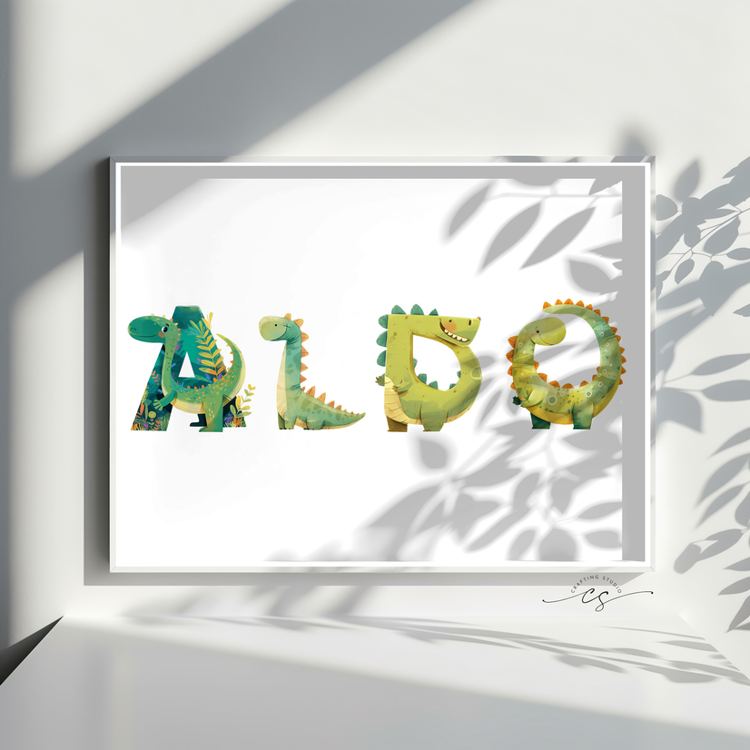 Stampa NOME DINOSAURO personalizzato - 3 Varianti