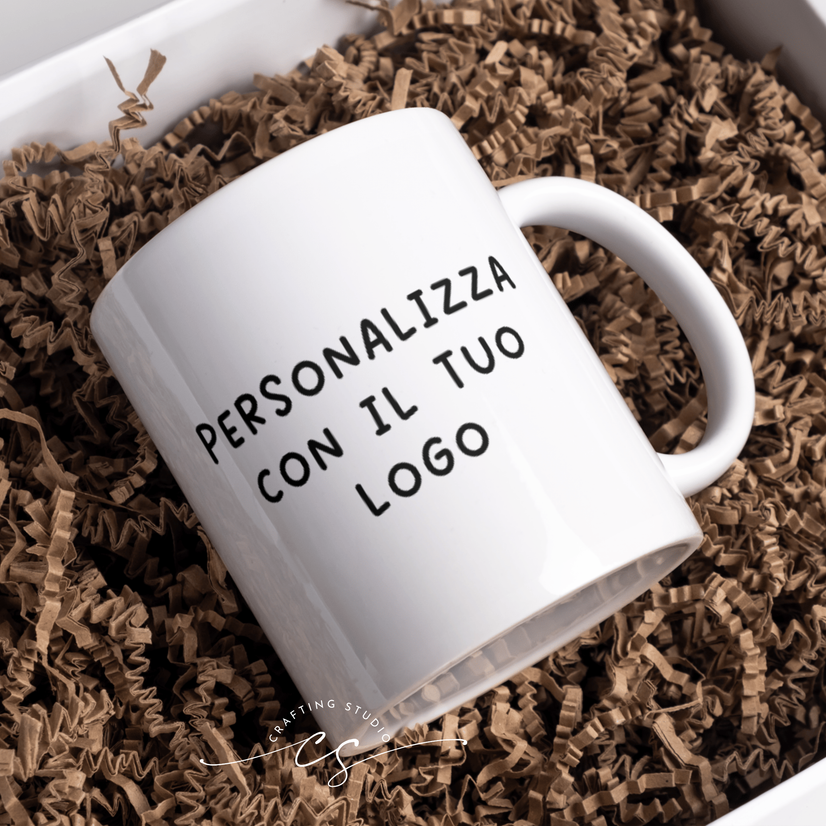 🌟 Tazza lucida Personalizzata con Logo Aziendale 🌟