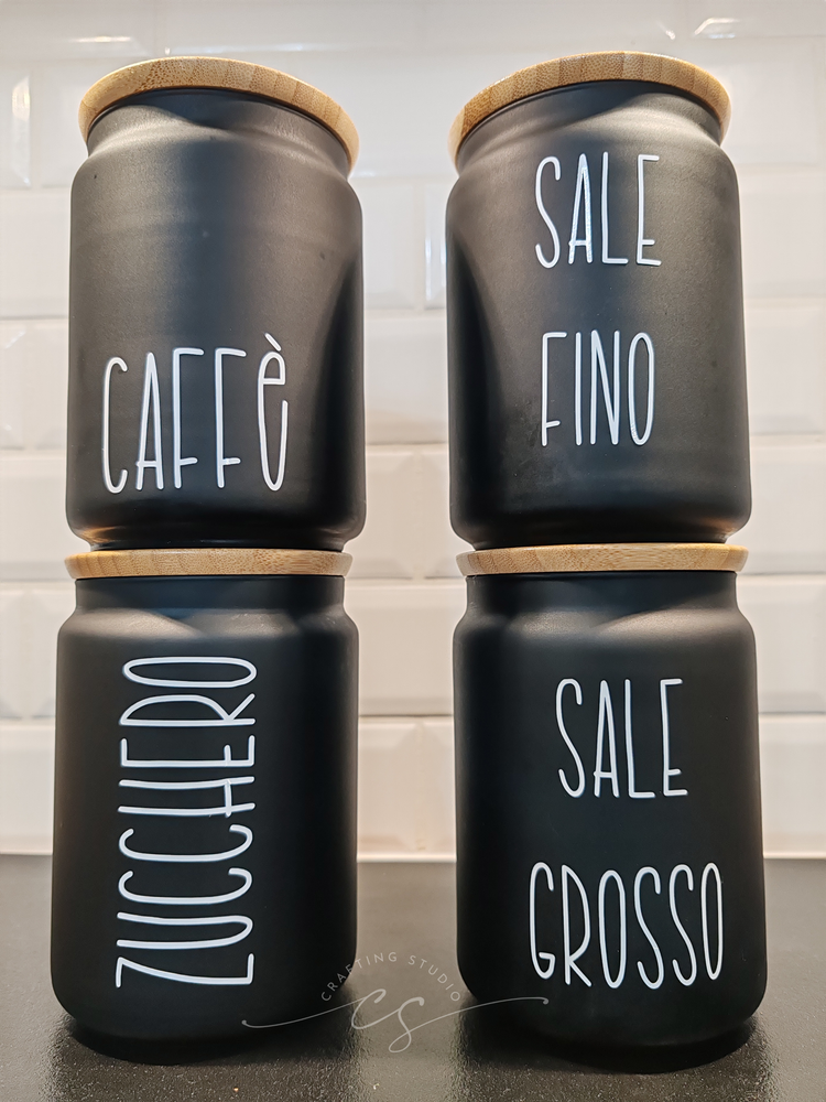 Set Adesivi Barattoli Cucina - Zucchero, Sale fino, Sale Grosso e Caffè (lovemug)