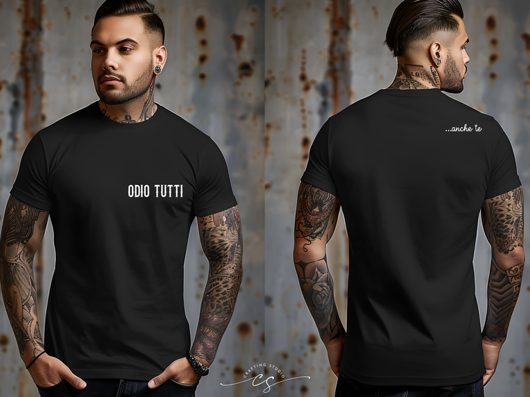 T shirt maniche corte ODIO TUTTI ...ANCHE TE