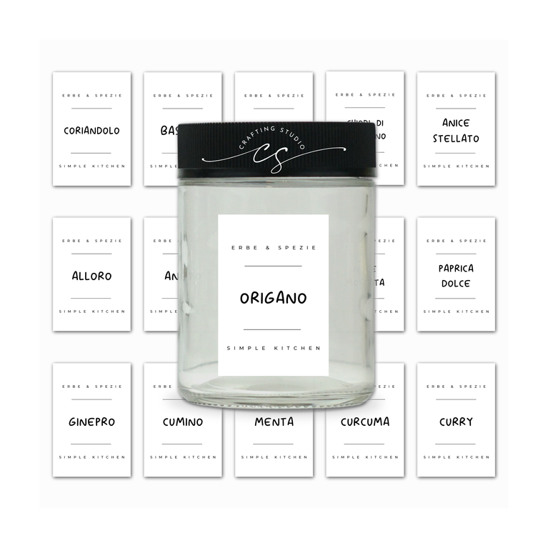 25 Etichette per barattoli SPEZIE ed ERBE
