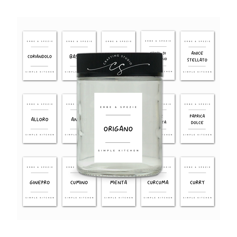 25 Etichette per barattoli SPEZIE ed ERBE