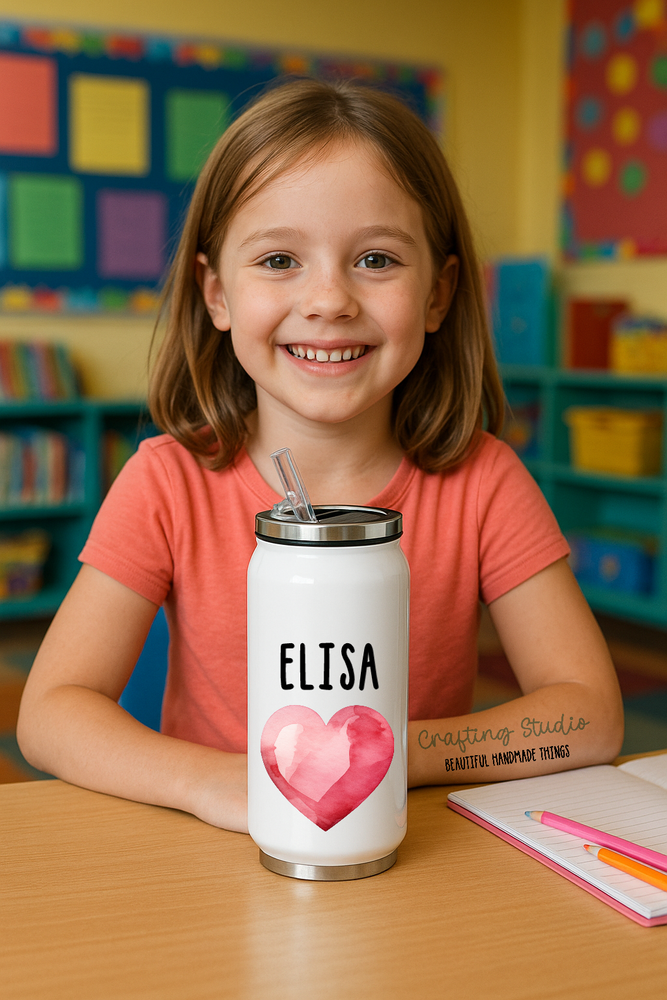 Borraccia Termica Personalizzata con nome a Forma di Lattina - CUORE