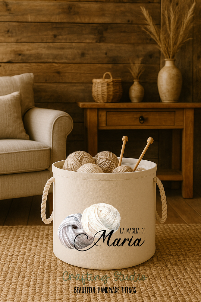 Cesto Porta Maglia Personalizzato – Cesta Ferri e Lana - knitter, knitting, uncinetto maglia, ferri per maglia