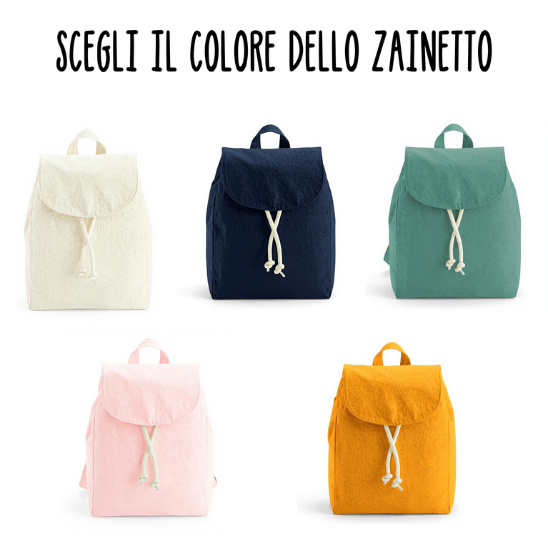 Set Asilo Personalizzato con Nome – Zaino, Sacca, Asciugamano e Borraccia