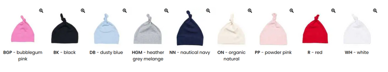 Cuffia neonato nodino 100% cotone organico OEKO-TEX ( 9 colorazioni )