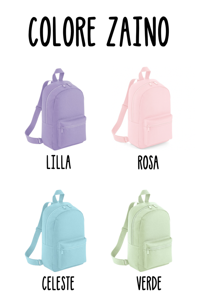 Zaino Zainetto Asilo Personalizzato Bambini – Scuola Nido – Con Nome – Artigianale Fatto a Mano