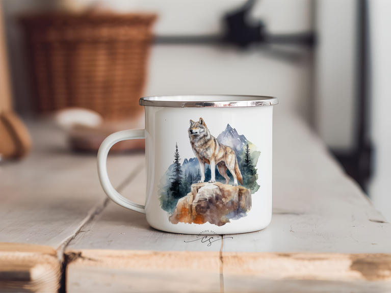 Tazza metallica MONTAGNA - varie grafiche