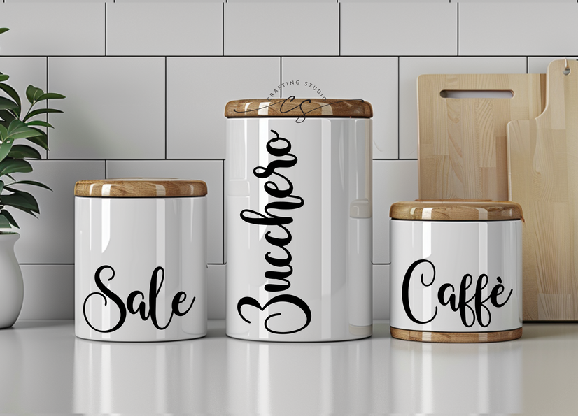 Set Adesivi Barattoli Cucina - Zucchero, Sale e Caffè (withlove)