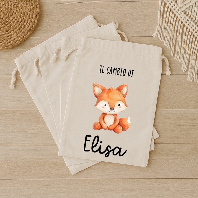 Set Nascita Personalizzato – Borsone Parto, Beauty Case, Sacche Cambio e Accessori in Cotone Biologico – Fatto a Mano in Italia