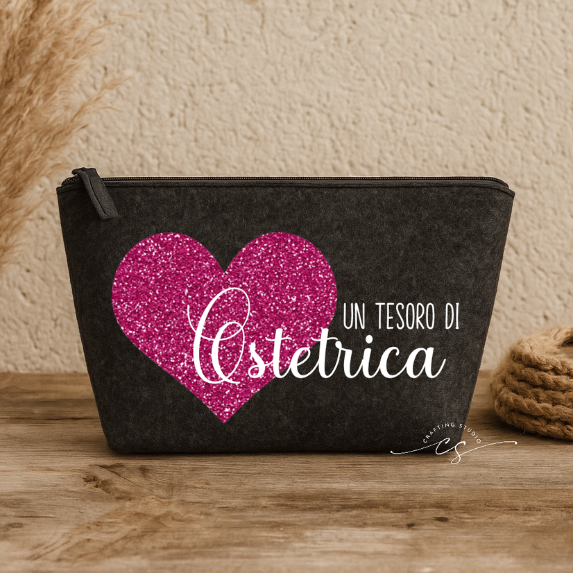 Pochette ostetrica regalo fine percorso nascita Glitter