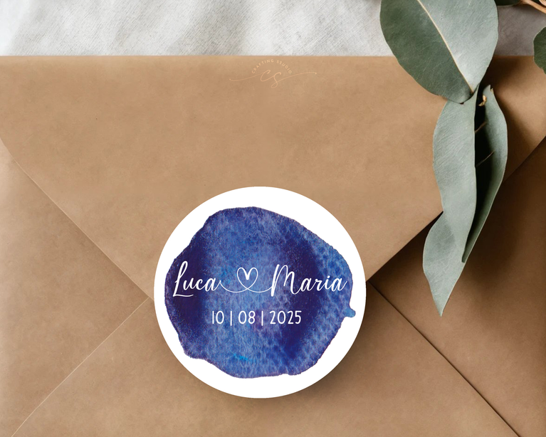 120 Adesivi WATERCOLOR BLU