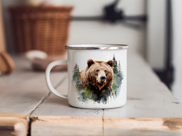 Tazza metallica MONTAGNA - varie grafiche