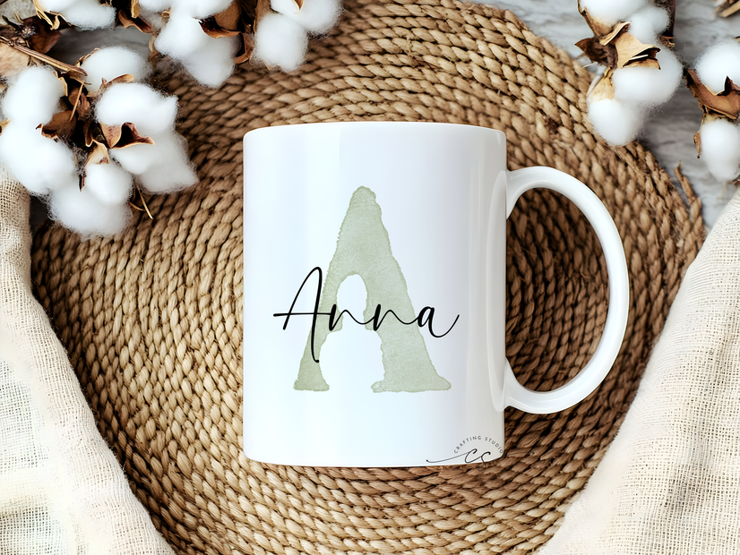 Tazza lettera acquarello