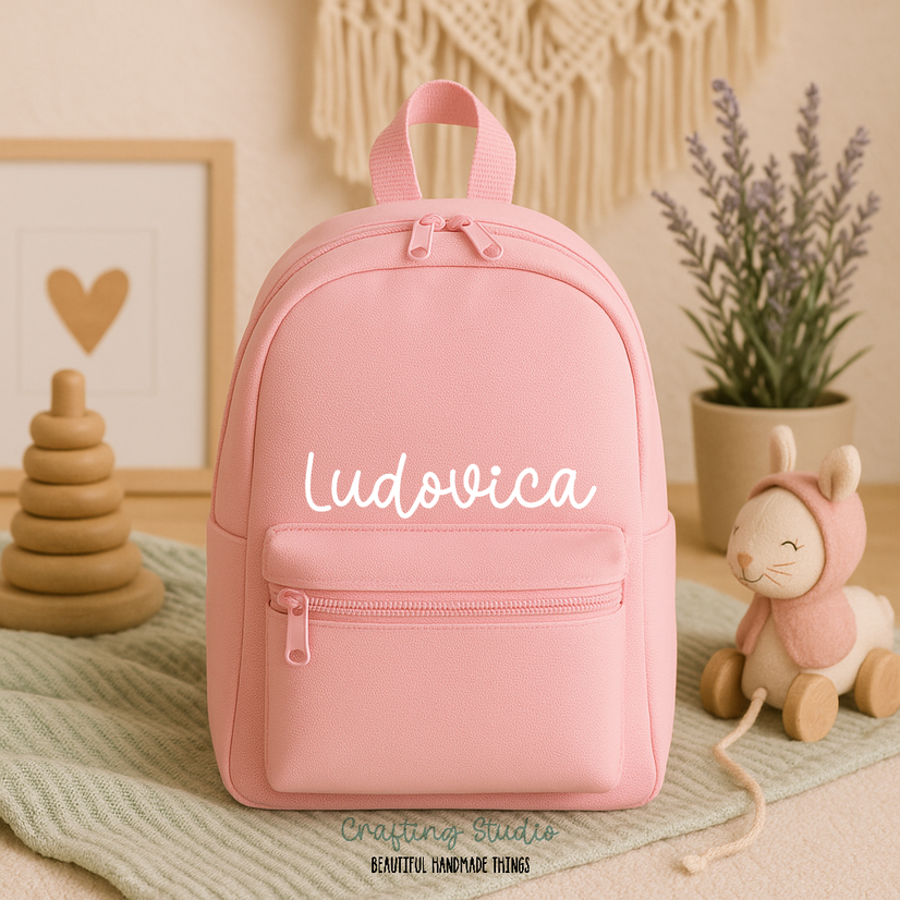 Zaino Zainetto Asilo Personalizzato Bambini – Scuola Nido – Con Nome – Artigianale Fatto a Mano