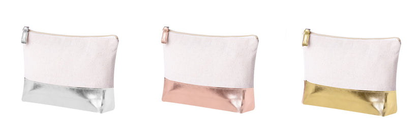 Pochette cotone / PU cromato