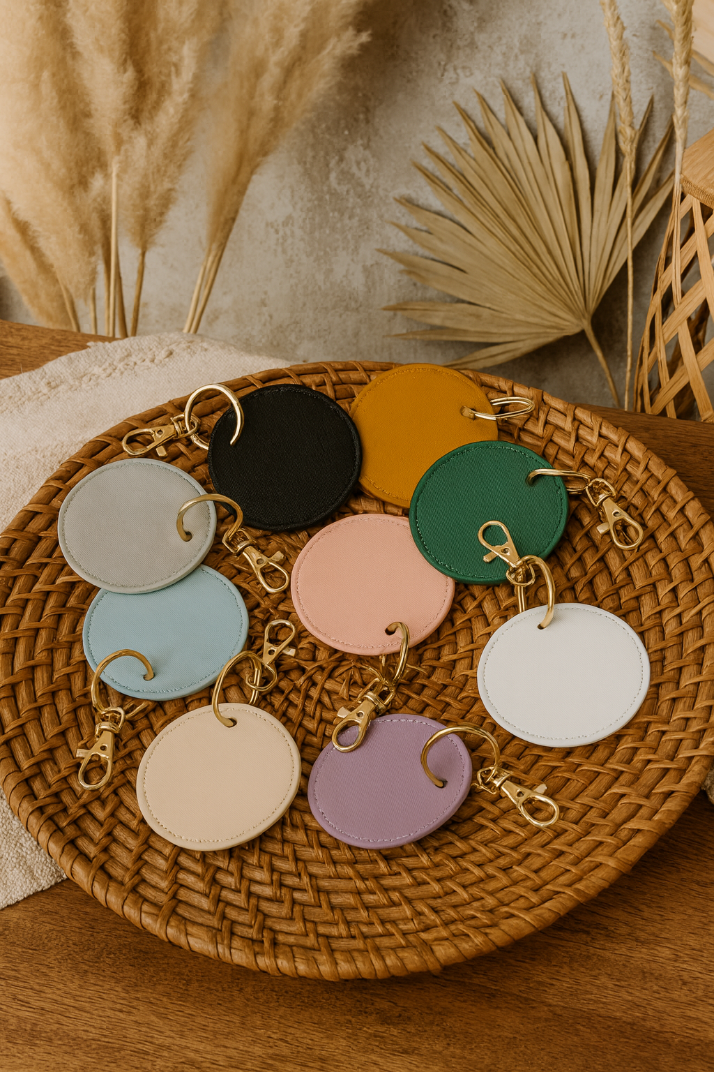 Portachiavi personalizzato con iniziali e cuoricino glitter oro