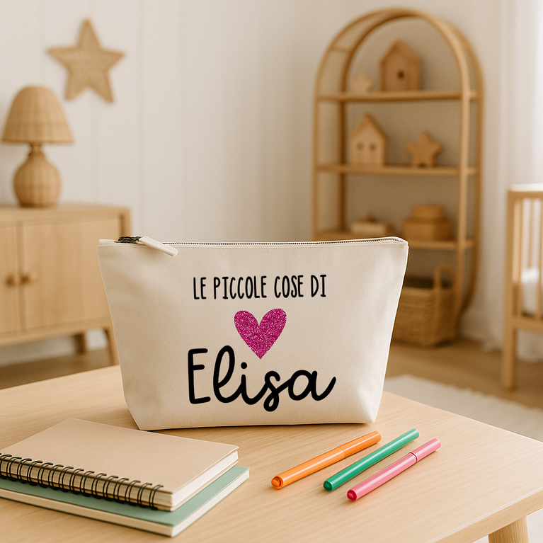 Pochette astuccio Personalizzata - scuola, nido, materna, nascita