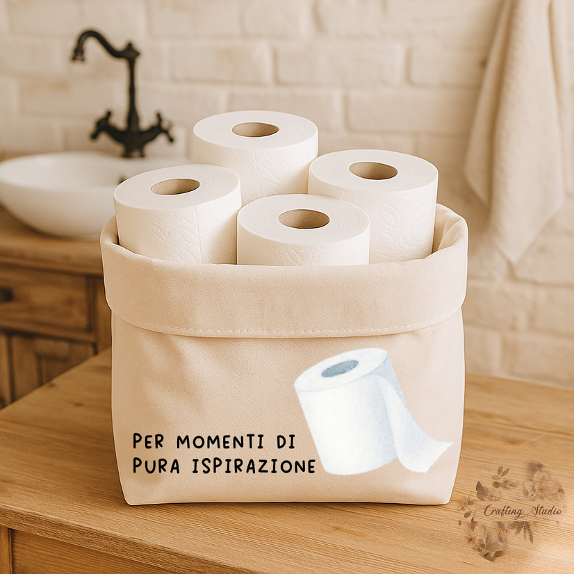 Cesto portaoggetti CARTA IGIENICA, cesto organizza rotoli, cesto bagno