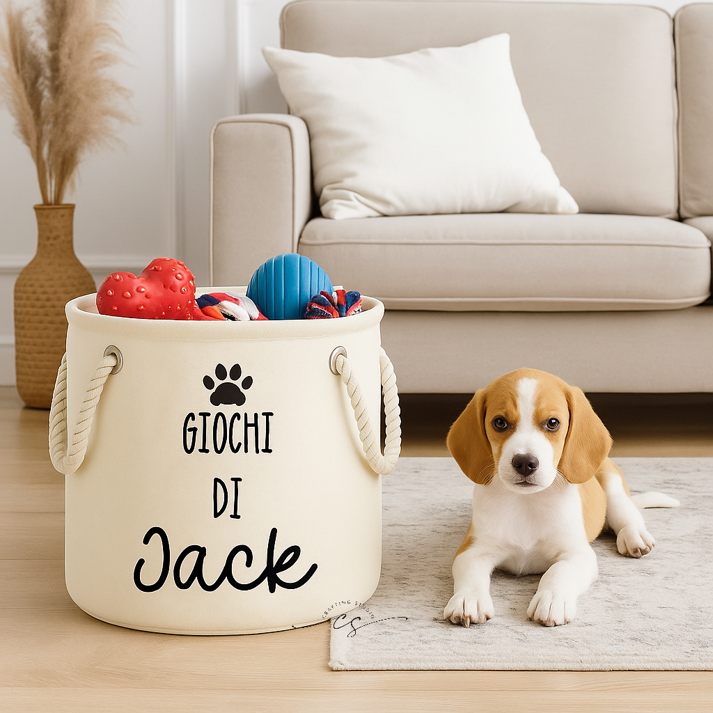 Cesto Porta Giochi per Cane Personalizzato