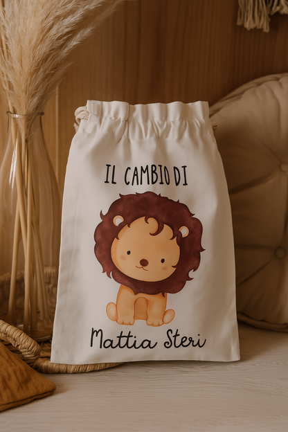 Sacche Porta Cambio Nascita Personalizzate | Cotone Biologico | Sacchetti Ospedale Neonato Idea Regalo Baby Shower