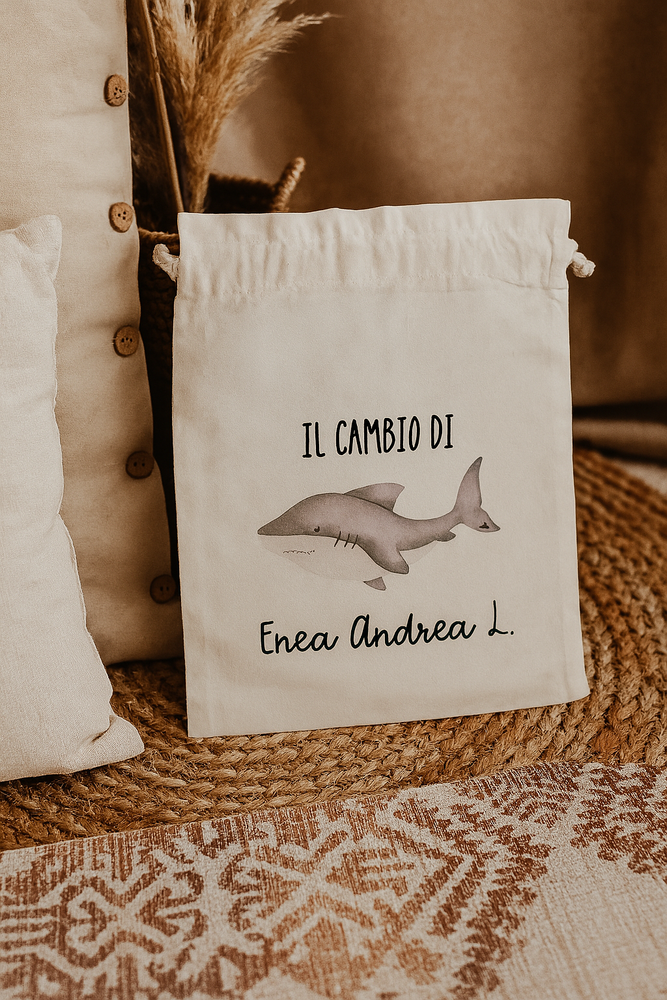 Sacche Porta Cambio Nascita Personalizzate | Cotone Biologico | Sacchetti Ospedale Neonato Idea Regalo Baby Shower