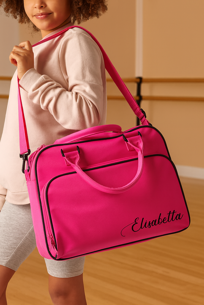 Borsone danza personalizzato con nome – Borsa sportiva ragazza, regalo ballerina