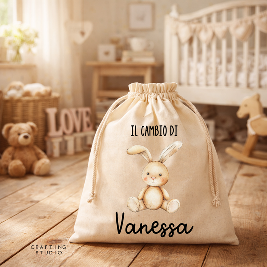 Sacca Cambio Personalizzata per Asilo Nido e Scuola Materna ANIMALI