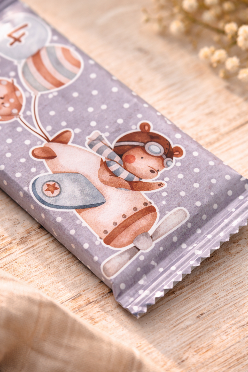 Barretta cioccolato Orso aviatore – Party Kit Compleanno