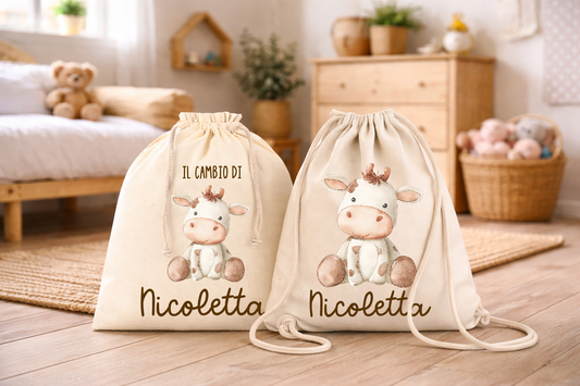 Set Sacche Sport Bambini Personalizzate | Asilo, Scuola, Palestra ANIMALI