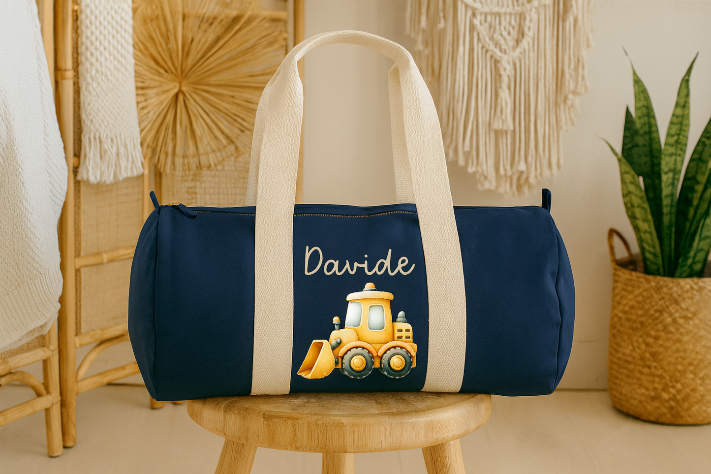 Borsa borsone nascita personalizzata in cotone biologico | Borsa parto mamma ospedale | Borsone neonato | Regalo baby shower