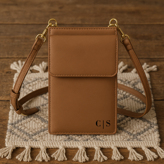 Borsa Tracolla Porta Cellulare Personalizzata Iniziali | Borsetta Elegante Donna | Regalo Festa della Mamma | Idea Regalo Damigella d’Onore
