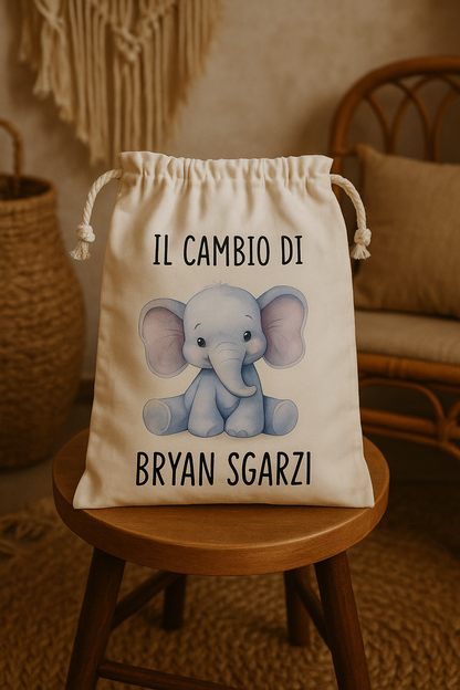 Sacche Porta Cambio Nascita Personalizzate | Cotone Biologico | Sacchetti Ospedale Neonato Idea Regalo Baby Shower (Copia)