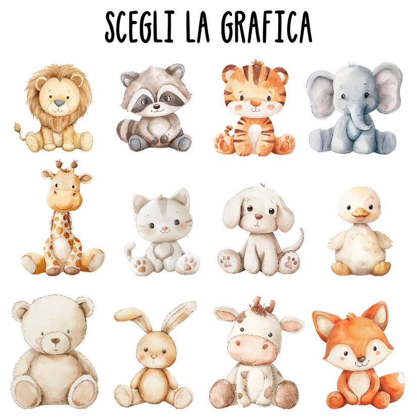 Set Asilo Personalizzato con Nome – Zaino, Sacca, Asciugamano e Borraccia