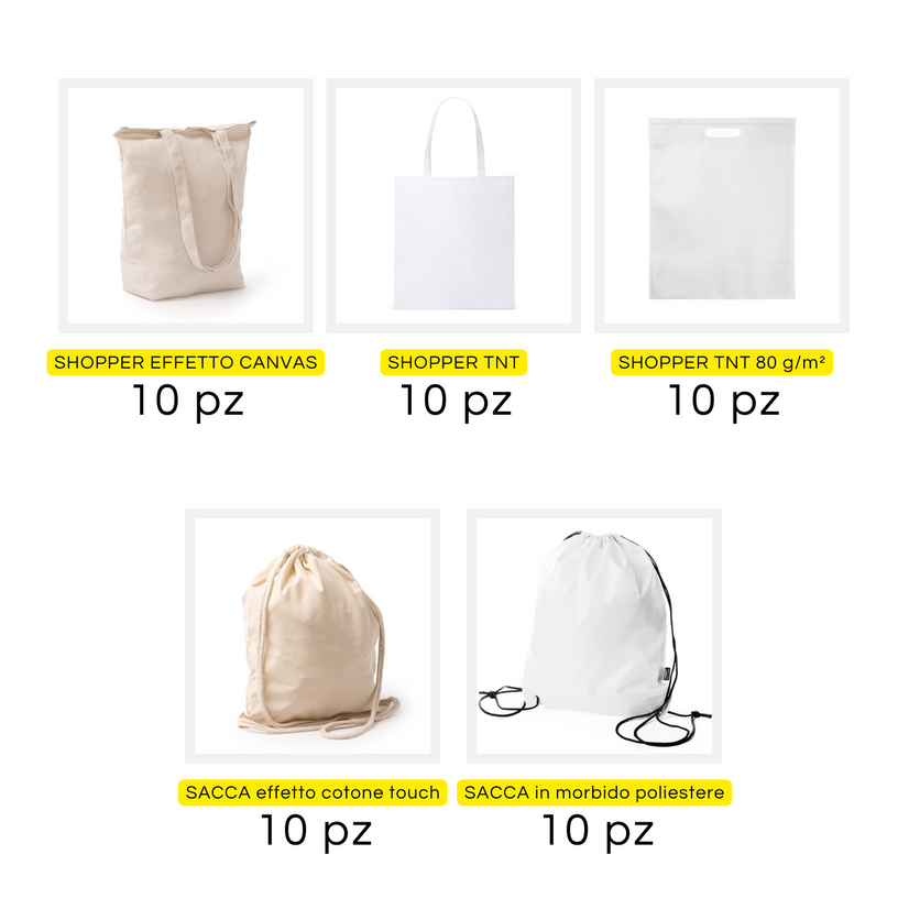 🌟 KIT SUBLIMAZIONE - sacche e shopper