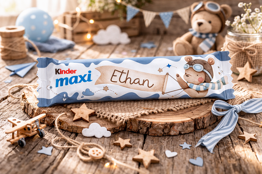 Kinder MAXI Orsetto Aviatore – Party Kit Compleanno