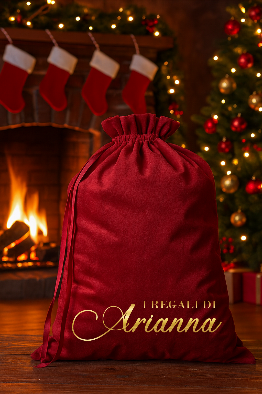Sacco Natale Personalizzato con Nome – Sacca Regalo Natalizia – Sacca Babbo Natale (Copia)