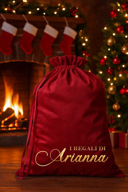 Sacco Natale Personalizzato con Nome – Sacca Regalo Natalizia – Sacca Babbo Natale (Copia)